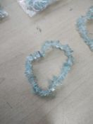 AQUAMARINE CRYSTAL CHIP BRACELET JOB LOT OF 22 - BRAND NEW