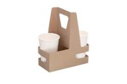 PALLET OF 12000 X 2 CUP DRINK CARRIER WITH HANDLE, KRAFT HOLDER, FOR HOT AND COLD CUP