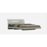 LILLY DOUBLE BEDFRAME WITH LED LIGHT SHELF IN COOL GREY HIGH GLOSS RRP £1099