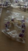 AMETHYST + PEARL CRYSTAL CHIP 4 STRAND WRAP AROUND BANGLE JOBLOT OF X19- BRAND NEW