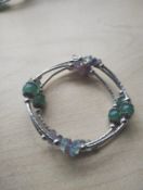 FLUORITE+ AVENTURINE GEMSTONE CRYSTAL WRAP AROUND BANGLES - ORIGINAL PACKAGING - JOBLOT OF 17