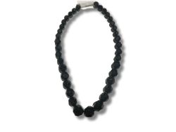 LOT OF 20 BLACK FACETED BEAD NECKLACES – CLASSIC COSTUME JEWELRY – WHOLESALE JOBLOT