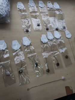 RQ + TIGERS EYE SS FLOWER NECKLACE JOBLOT OF 14- BRAND NEW