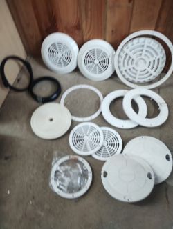 MIXED TOP BRANDS - SWIMMING POOL MAIN DRAIN BODY'S + GRILLES - ALL NEW - MIXED SIZES JOBLOT OF 15PSC