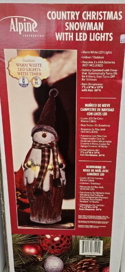 JOB LOT OF 4 RESIN SNOWMAN WITH LED LIGHTS GREAT RESALE POTENTIAL