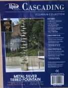 METAL SILVER TIERED CASCADING FOUNTAIN WATER FEATURE 178CM