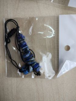 LAPIS CRYSTAL CHIP ADJUSTABLE COTTON BRACELET JOB LOT OF 19 - BRAND NEW