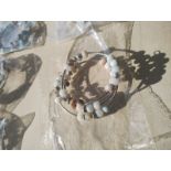 STAINLESS STEEL GYPSY STYLE CRYSTAL BEADED WRAP AROUND BANGLE JOBLOT OF 8 - BRAND NEW