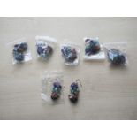 CHAKRA CRYSTAL CHIP LARGE CLUSTER HANGING EARRING SETS JOBLOT OF 6 - BRAND NEW
