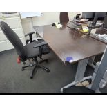 OFFICE DESK COMPUTER CHAIR UNDER DESK CABINET AND TALL CABINET 1X