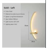 MODERN LED GOLD WALL SCONCES, LEFT& RIGHT SET -2PSC - JOBLOT OF 3 SETS