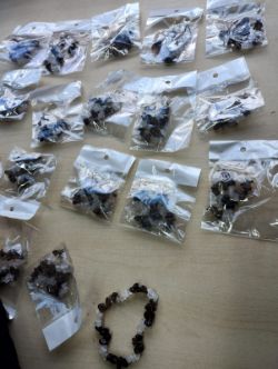 SMOKEY AND CLEAR QUARTZ CRYSTAL CHIP BRACELET JOB LOT OF 18 - BRAND NEW