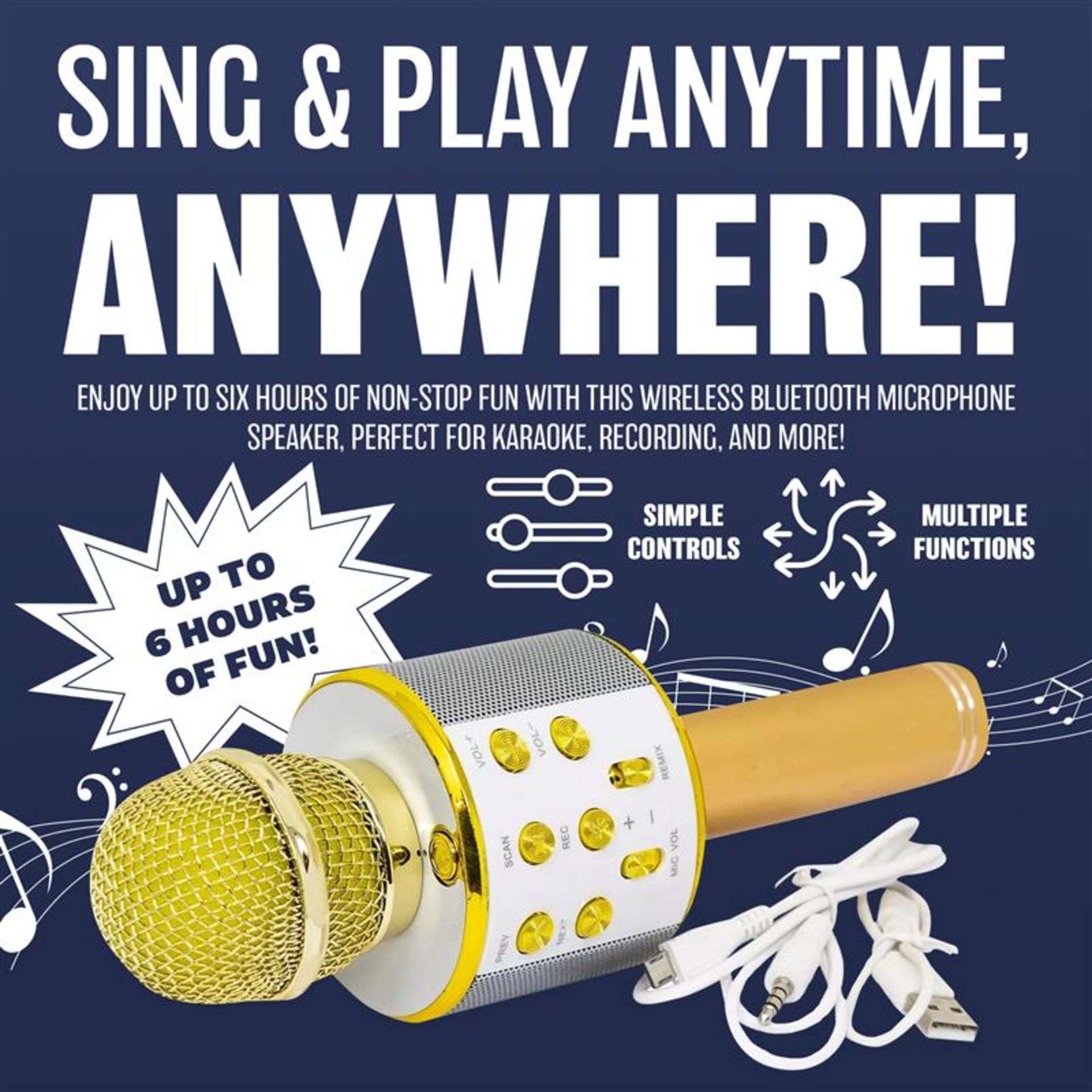 40 X WIRELESS BLUETOOTH KARAOKE MICROPHONE USB KTV PLAYER MIC SPEAKER - RRP £240