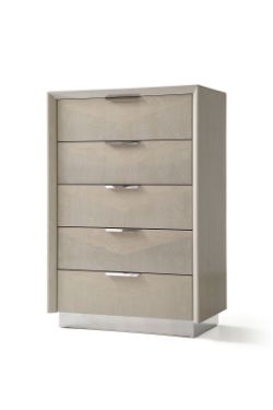 LUCIA TALL CHEST 5 DRAWERS LIGHT WALNUT WOODGRAIN FINISH RRP £899