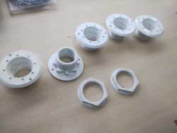 SET OF 5 POOL FLANGE THREADED WALL LIGHT REPLACEMENTS HD53NL/1 + 2X 30-3807 SEALS – NEW WITH GASKETS