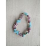 STRAWBERRY+ AMAZONITE QUARTZ CRYSTAL CHIP BRACELET JOB LOT OF 14 - BRAND NEW