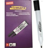 80X REMARX DRY-ERASE WHITEBOARD MARKERS BY STAPLES – BULK LOT – BLACK – 2MM TIP – 8 PACKS