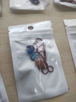 CHAKRA CRYSTAL CHIP BROWN COTTON ADJUSTABLE BRACELET JOB LOT OF 26- BRAND NEW