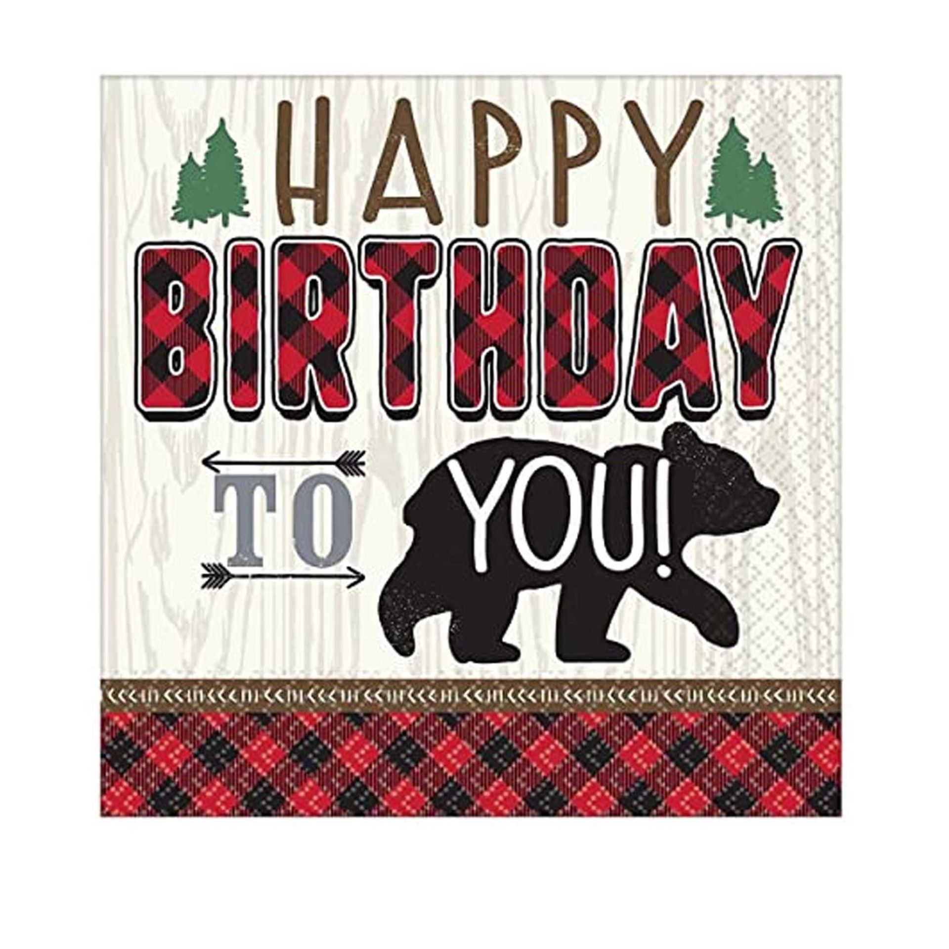 200 X (16 PACK) LUMBERJACKS BIRTHDAY LITTLE NAPKINS 2 PLY 13 X 13 INCH - Image 3 of 3