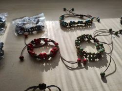 MIXED GYPSY STYLE FLORAL BEADED ADJUSTABLE BRACELET JOB LOT OF 11- BRAND NEW