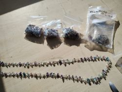 FLUORITE CRYSTAL CHIP SS NECKLACE JOBLOT OF 5 - BRAND NEW