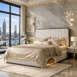 STYLISH MODERN DOUBLE BED WITH BUILT-IN PET NOOK – COMFORT AND ELEGANCE COMBINED RRP £499.99