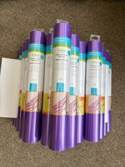 JOB LOT OF 28 ROLLS OF CRICUT PREMIUM VINYL SHIMMER PERMANENT GLITTER IN PURPLE