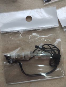 SMOKEY QUARTZ CRYSTAL CHIP BLACK COTTON ADJUSTABLE BRACELET JOB LOT OF 27 - BRAND NEW