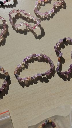 MIXED CRYSTAL NUGG BRACELETS X 6 VARIANTS JOBLOT OF X48- BRAND NEW