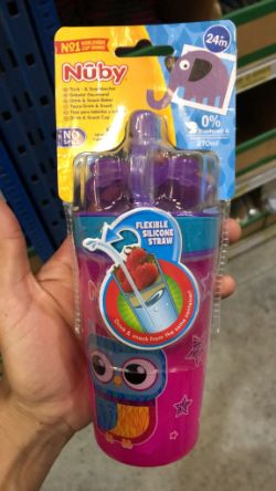 60 X NUBY SNACK & SIP PINK & PURPLE 270ML BOTTLES (RRP £420)