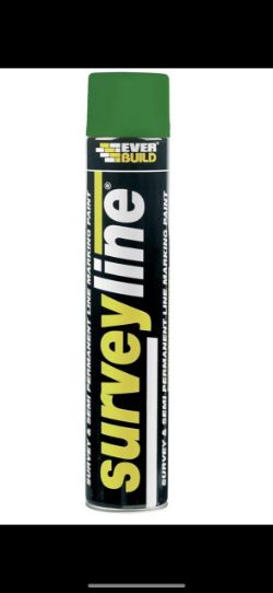 WAREHOUSE CLEARANCE 120X EVERBUILD SURVEY LINE GREEN 700ML BIG SPRAY PAINT