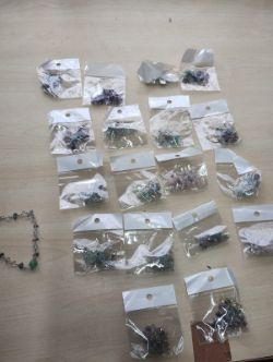 MIXED CRYSTAL CHIP - SS MADE WITH LOVE CHARM BRACELET JOB LOT OF 19 - BRAND NEW