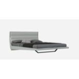 ARYA KINGSIZE FLOATING BEDFRAME IN COOL GREY HIGH GLOSS RRP £1099