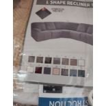 L SHAPE RECLINER SOFA COVER - STRETCH VELVET - CREAM - BRAND NEW IN ORIGINAL PACKAGING