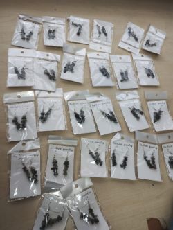 GARNET CRYSTAL CHIP SS HANGING EARRING SETS - JOBLOT OF 26 - BRAND NEW