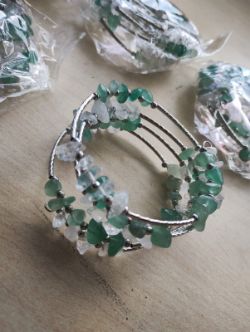 ADVENRINE CRYSTAL CHIP 4 STRAND WRAP AROUND BANGLE JOBLOT OF 7 - BRAND NEW