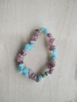 STRAWBERRY+ AMAZONITE QUARTZ CRYSTAL CHIP BRACELET JOB LOT OF 14 - BRAND NEW