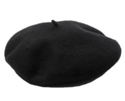 40 X BLACK WOOL BERET HAT SIZE 57 (20)