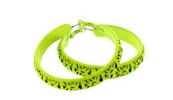 48 X NEON YELLOW HOOP EARRING (12/216)