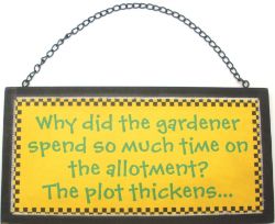 192 X HANGING WOODEN PLAQUE-GARDEN TXT (6/48)