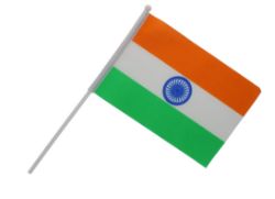 200 X INDIA MINI FLAG W/POLE 21X14 CM (100/2400)