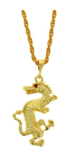 240 X GOLD PENDANT NECKLACE DRAGON (12/396)
