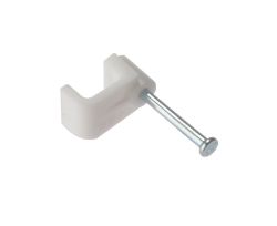 400 X TOWER CABLE CLIP 0.75MM WHITE OVAL(10/400)