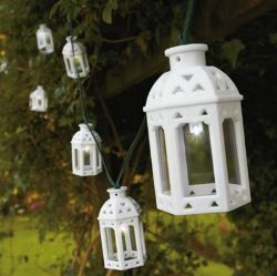 36 X 10 LED SOLAR MOROCCAN LANTERNS WHITE BOX RY-(12)