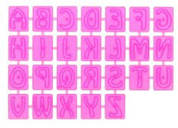 160 X CAKE DECORATING PINK ALPHABET EMBOSSERS (80)(100)(180)-LOOSE