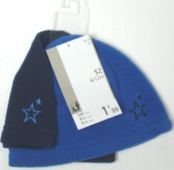192 X 2PK BABY FLEECE HAT-BLUE-S2 (300)