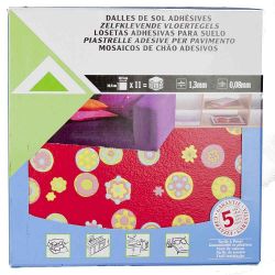 495 PACKS (1 PALLET) LEROY MERLIN VINYL FLOOR TILES 30.5 X 30.5CM - HAPPY DAYS - ADHESIVE BACKED