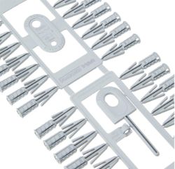 3 BOXES OF PLASPLUGS PLASTERBOARD FIXINGS GREY 50 PLUGS PER STRIP (NO PACKAGING)