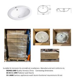 31 PALLETS OF CERAMIC VANITY BASINS