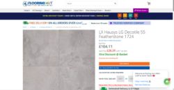 10 X BOXES (39.6M2) LX HAUSYS DECOTILE 55 GLUEDOWN LVT GREY FEATHERSTONE 300 X 600 TILE RRP £1,200